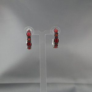 Chaps Earrings with Rust Red stones